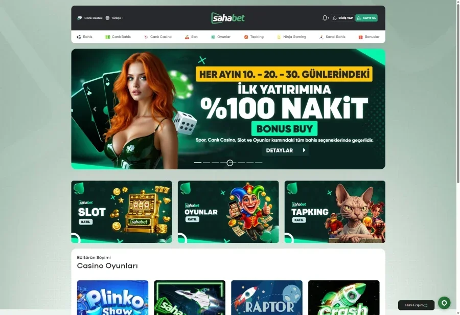 Sahabet arayüz görüntüsü