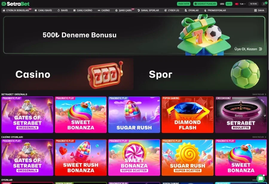 Setrabet arayüz görüntüsü