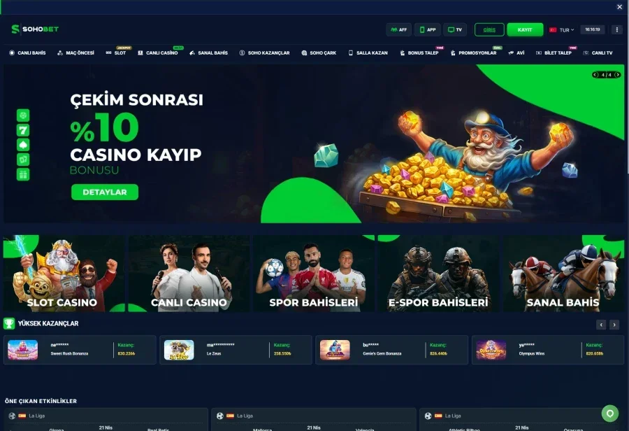 Sohobet arayüz görüntüsü