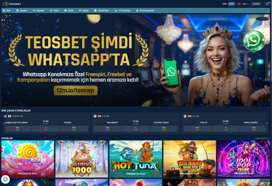 Teosbet arayüz görüntüsü