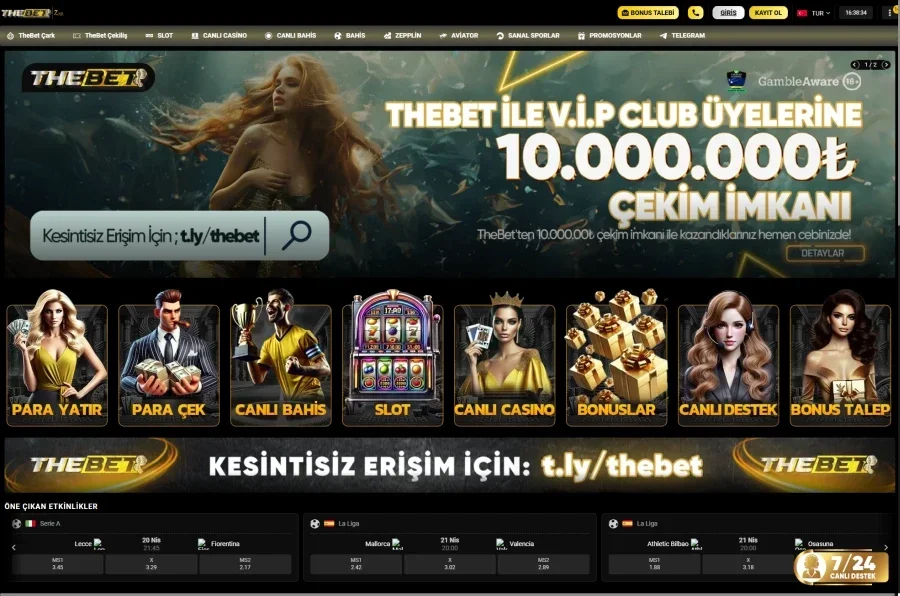 Thebet arayüz görüntüsü