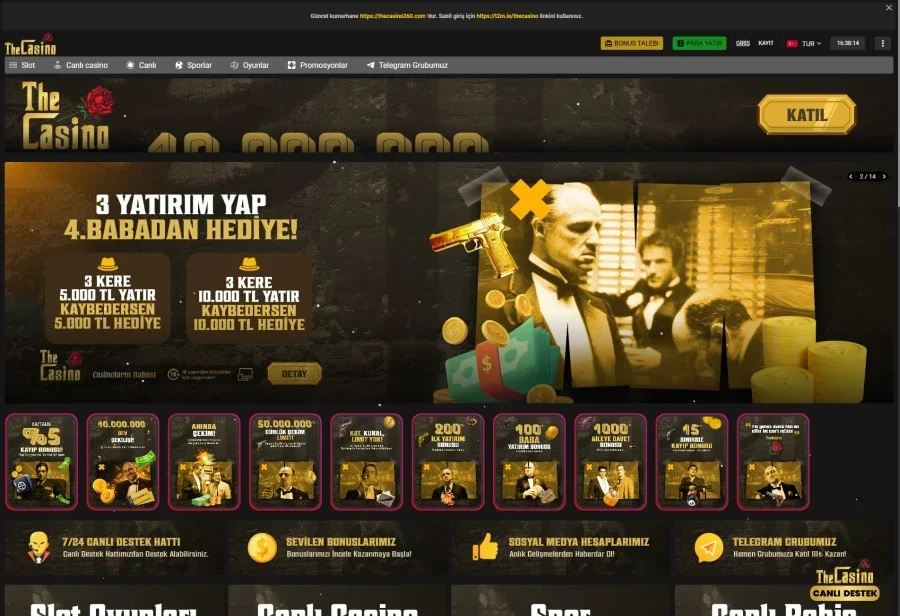TheCasino arayüz görüntüsü