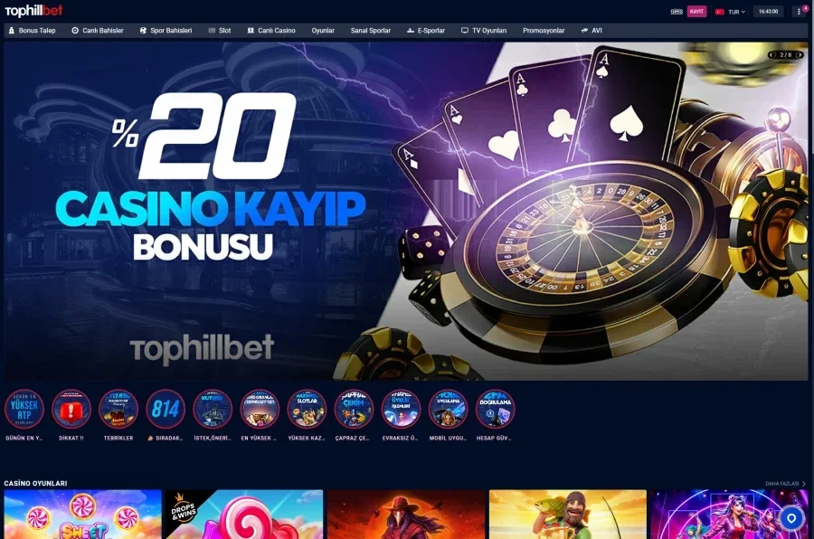 Tophillbet arayüz görüntüsü