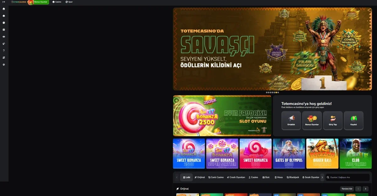 Totem Casino arayüz görüntüsü
