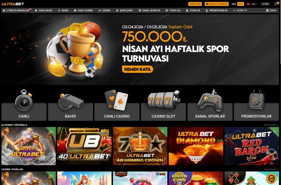 Ultrabet arayüz görüntüsü