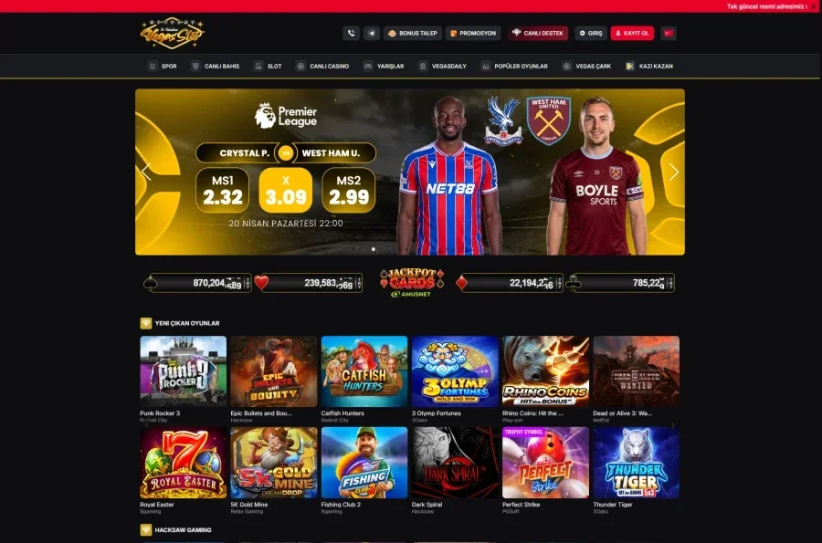 Vegasslot arayüz görüntüsü