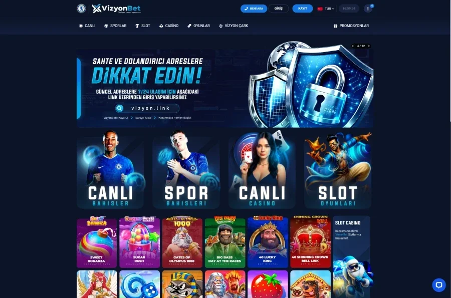 Vizyonbet arayüz görüntüsü