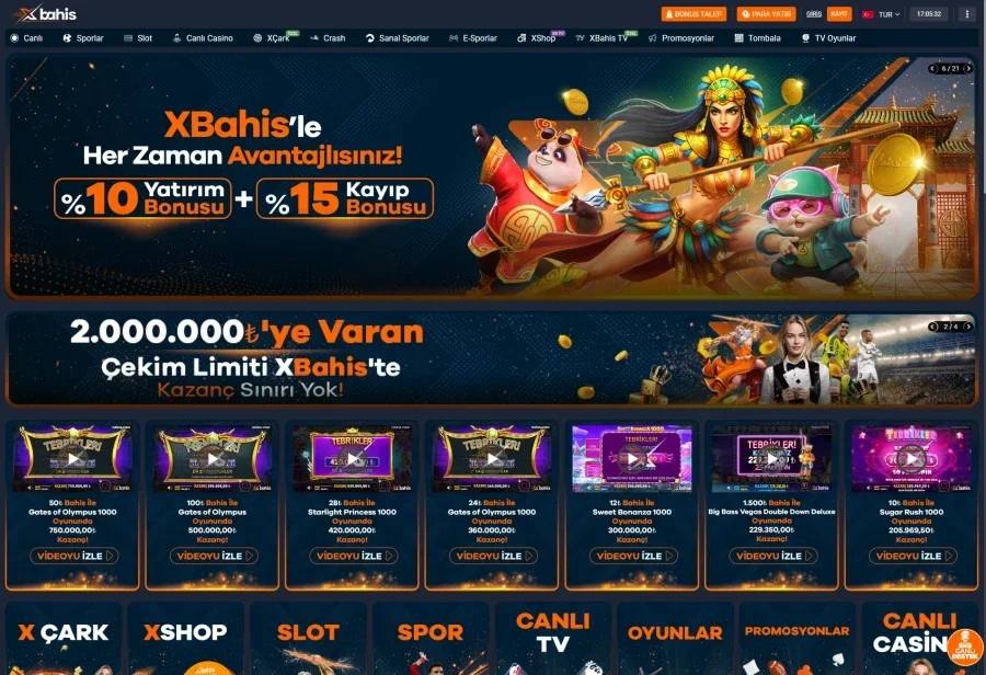 Xbahis arayüz görüntüsü